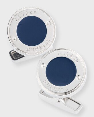 Men's Lock Disc Silver Cufflinks