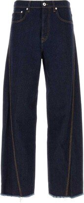 Straight-leg Raw-cut Edge Jeans