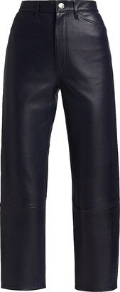 Straight-Leg Leather Pants-AA