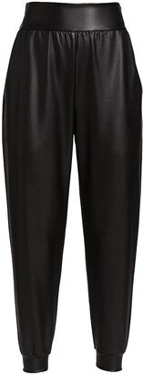 Faux Leather Jogger Pants-AA