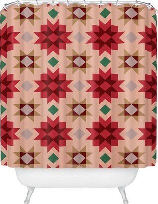 Gabriela Fuente Natale Shower Curtain Red