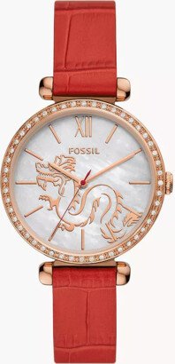 Fossil Outlet Tillie Three-Hand Red Leather Watch