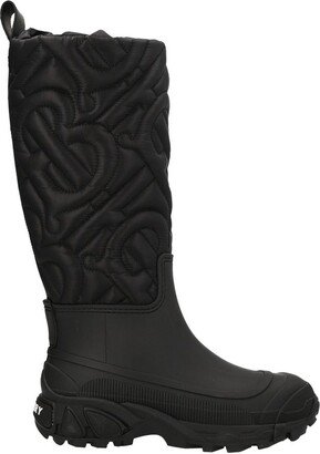 Padded Monogram Panelled Boots