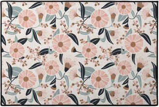 Door Mats: Madelyn Botanical Floral - Pink Door Mat, Pink