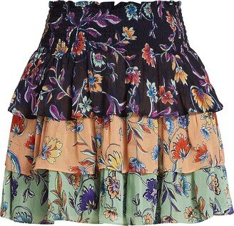 Sianna Printed Tiered Miniskirt