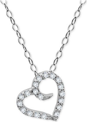 Cubic Zirconia Open Heart Pendant Necklace, 16 + 2 extender, Created for Macy's