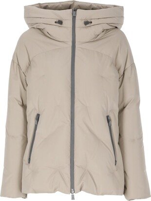 Zipped Hooded Down Jacket