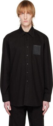 Black Patch Denim Shirt