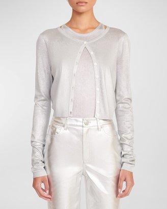 Deanna Cropped Metallic Cardigan