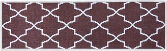 Lattice Design 70 % Cotton Anti-Slip Stair Treads, 9 X 28 , Pack of 4, Maroon