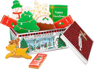 Biscuiteers Happy Christmas Hand Iced Gingerbread Biscuit Tin 160g
