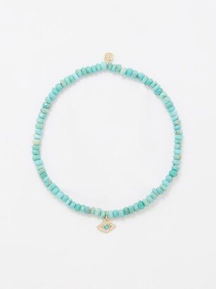 Evil Eye Diamond, Turquoise & 14kt Gold Bracelet