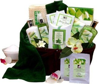 Gbds Cucumber & Melon Calming Spa Bath & Body Gift Basket - spa baskets for women gift - 1 Basket