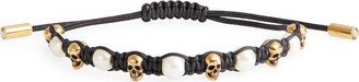 Skull & Imitation Pearl Friendship Bracelet