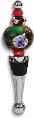 Curata Handcrafted Multi-Color Beaded Round Glass Bottle Stopper