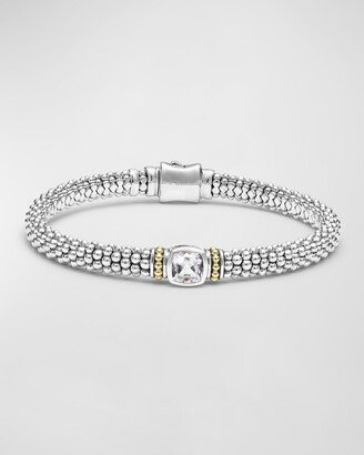 Rittenhouse White Topaz Bracelet in Sterling Silver and 18k Gold, 6mm