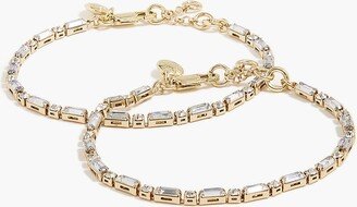 Women's Crystal Baguette Gem Bracelets Set-Of-Two