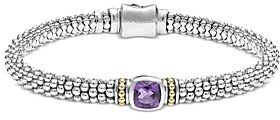 Sterling Silver & 18K Yellow Gold Rittenhouse Amethyst Solitaire Link Bracelet