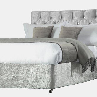 Belledorm Belledorm Divan Crushed Velvet Base Wrap (Silver) (Queen) (UK