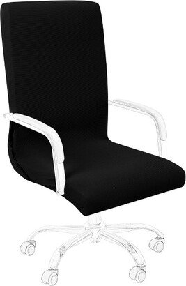 PiccoCasa 1 Pc Stretch Office Chair Cover Armchair Protector Black Medium