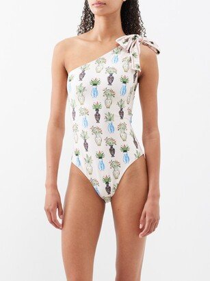 Remedios One-shoulder Floral-print Swimsuit