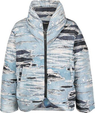 Denim-Effect Padded Jacket