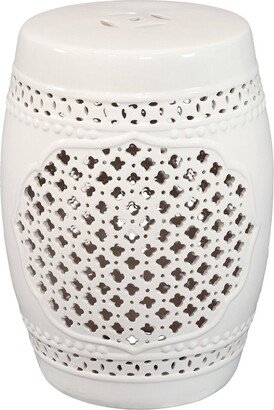 Sunnydaze Marrakesh Lattice Ceramic Garden Stool-AA