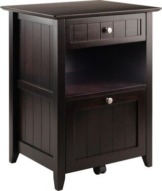 Contemporary Home Living Burke File Cabinet Coffee Finish