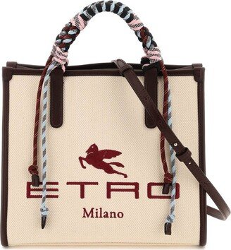 Logo Embroidered Top Handle Bag-AO