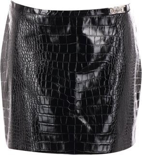 Embossed-Effect High-Waist Mini Skirt