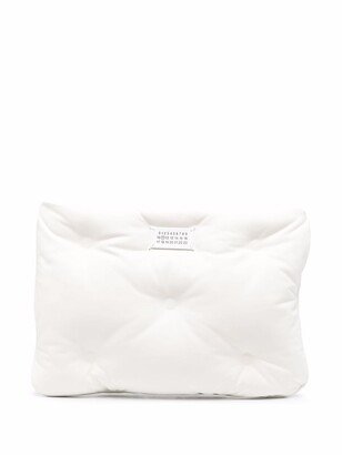 Quilted Logo-Patch Clutch Bag-AA