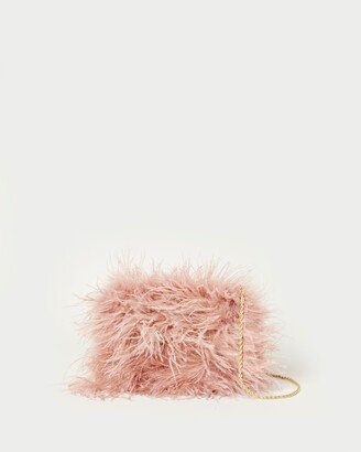 Zahara Blush Mini Feather Pouch