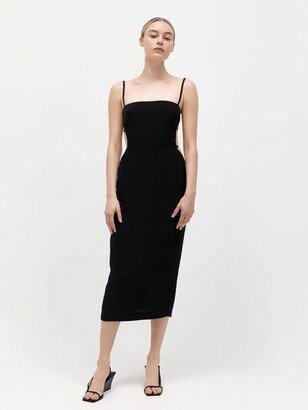 Urban viscose twill midi dress w/cutouts