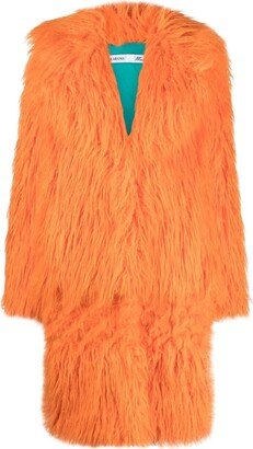 ALABAMA MUSE Bow-Detail Faux-Fur Coat