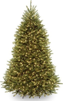 National Tree Company 7ft National Christmas Tree Company Full Pre-Lit Dunhill Fir Hinged LED Artificial Christmas Tree with 650 Dual Color Led Lights with Powerconnect