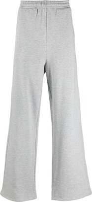 Wide-Leg Melange Track Pants