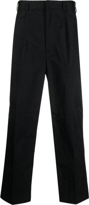 Pleat-Detail Straight-Leg Trousers-AK