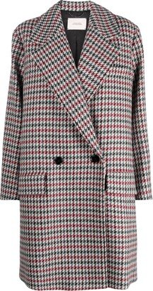 Houndstooth Double-Breasted Coat-AA