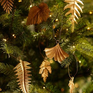 Leafy Brass Ornaments, Set of 24