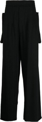 Detailed-Pocket Wide-Leg Trousers