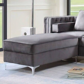 45 Bovasis Velvet Ottoman Gray