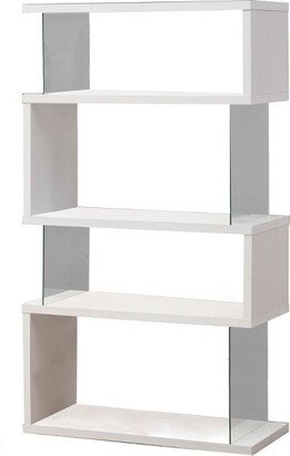 Klaussner Home Furnishings Home Furniture Asymmetrical Snaking Home Living Room Bookshelf, White