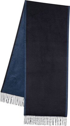 Two-Tone Fringed Silk Scarf