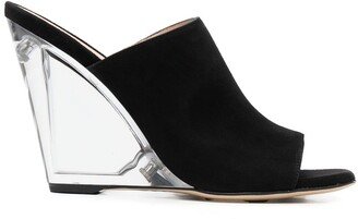 Sue transparent-heel mules