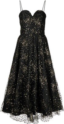 Sequin-Embellished Midi Dress-AE