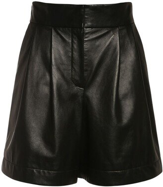 Leather mini shorts-AA