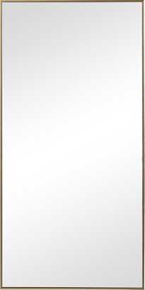 Rectangular Shape Thin Polystyrene Frame Mirror, Gold