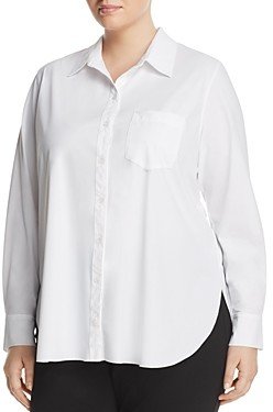 Lysse Plus Schiffer Pocketed Pleated-Back Button-Down Shirt