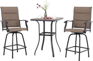 Namatota 3-piece Padded Sling Swivel Bar Stools and Table Set by Havenside Home