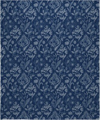 Fleece Photo Blankets: Toile De Joy - Blue Blanket, Plush Fleece, 50X60, Blue